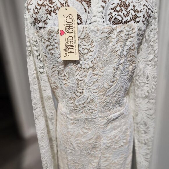NWT Southern Fried Chics Lace long Sleeve Wedding Dress Hi-Lo Sz XXXL MSRP$150 - Picture 13 of 13
